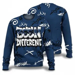 Retro Blue Drip Sweatshirt – Been Different Streetwear Outfit, Unisex Sneaker-Inspired Graphic Pullover