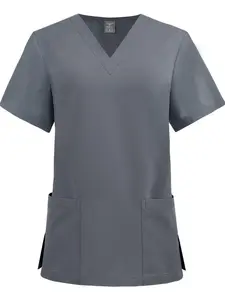 Quick Dry Scrub Top V Neck Dental Oral Surgery Vet Clinic Beauty Salon Nurse Doctor Uniform Workwear Women