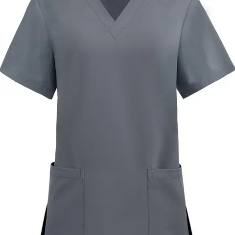 Quick Dry Scrub Top Clothing Nursing Scrubs V Neck Dental Oral Surgery Vet Clinic Beauty Salon Nurse Doctor Workwear Uniform Women's Clothes Minimalist