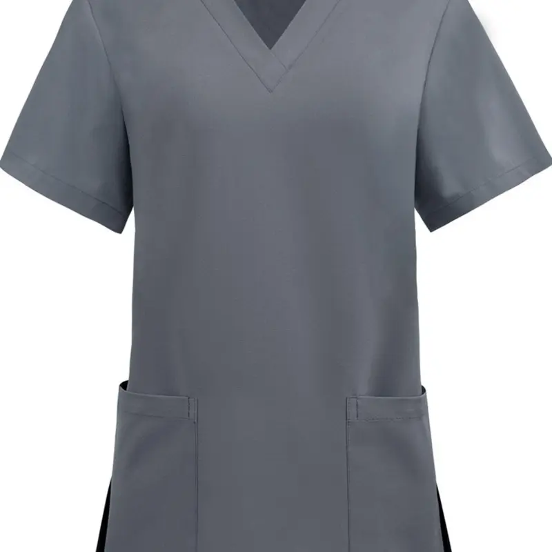 Quick Dry Scrub Top Clothing Nursing Scrubs V Neck Dental Oral Surgery Vet Clinic Beauty Salon Nurse Doctor Workwear Uniform Women's Clothes Minimalist