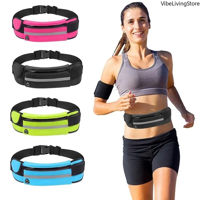 Men's Waterproof Neoprene Activewear Fanny Pack - 1pc Adjustable Slim Waist Bag with Reflective Strip for Trail Running, Hiking, External Pouch Men's Fanny Packs & Belt Bags, Small Men's Fanny Packs & Belt Bags