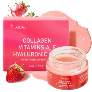 Lip Mask with Hyaluronic Acid - Overnight Butter Balm - Moisturizer for Very Dry Lips Skincare Collagen Comfort Moisture Hydrate Hydrating Moisturizing