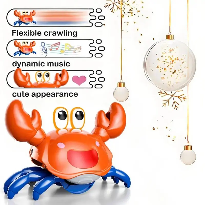 Crawling Crab Toy For Children Tummy Time LED Music Dancing Crawling Octopus Cute Girly Gifts Dancetoy Doll Gorgeous Doll Birthday Gift Toy For Boy Walking Pet Toy For Toddler Birthday Gift Crab Baby Gift Idea play Toys For Girls