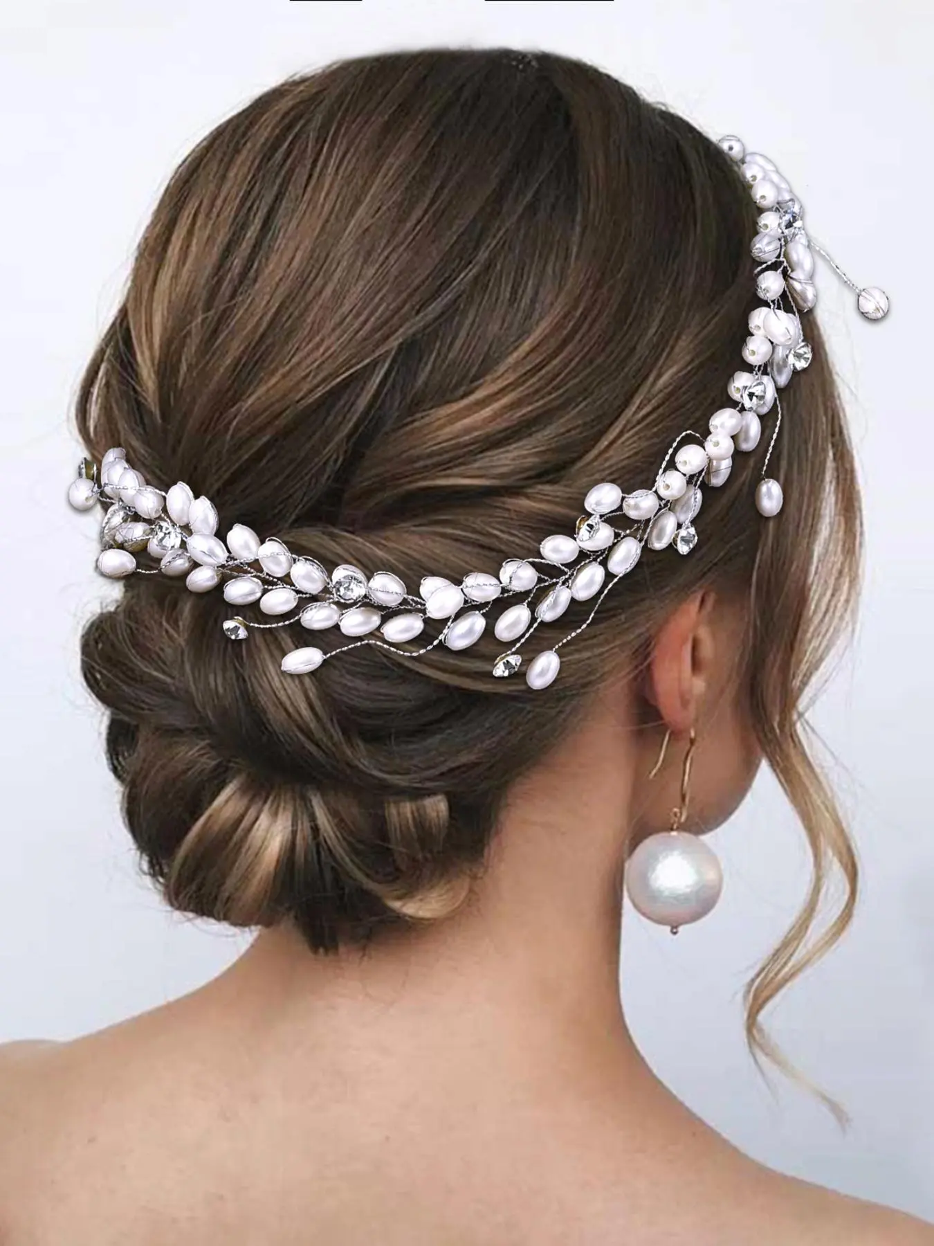 Faux Pearl Decorated Hair Hoop, Elegant Hair Accessories for Wedding Bridal Party Formal Occasions, Minimalist Headwear Suitable for Thick Hair