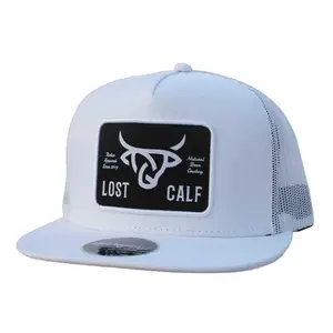 Lost Calf Unisex Flat Plate White Mesh Back Snapback Hats