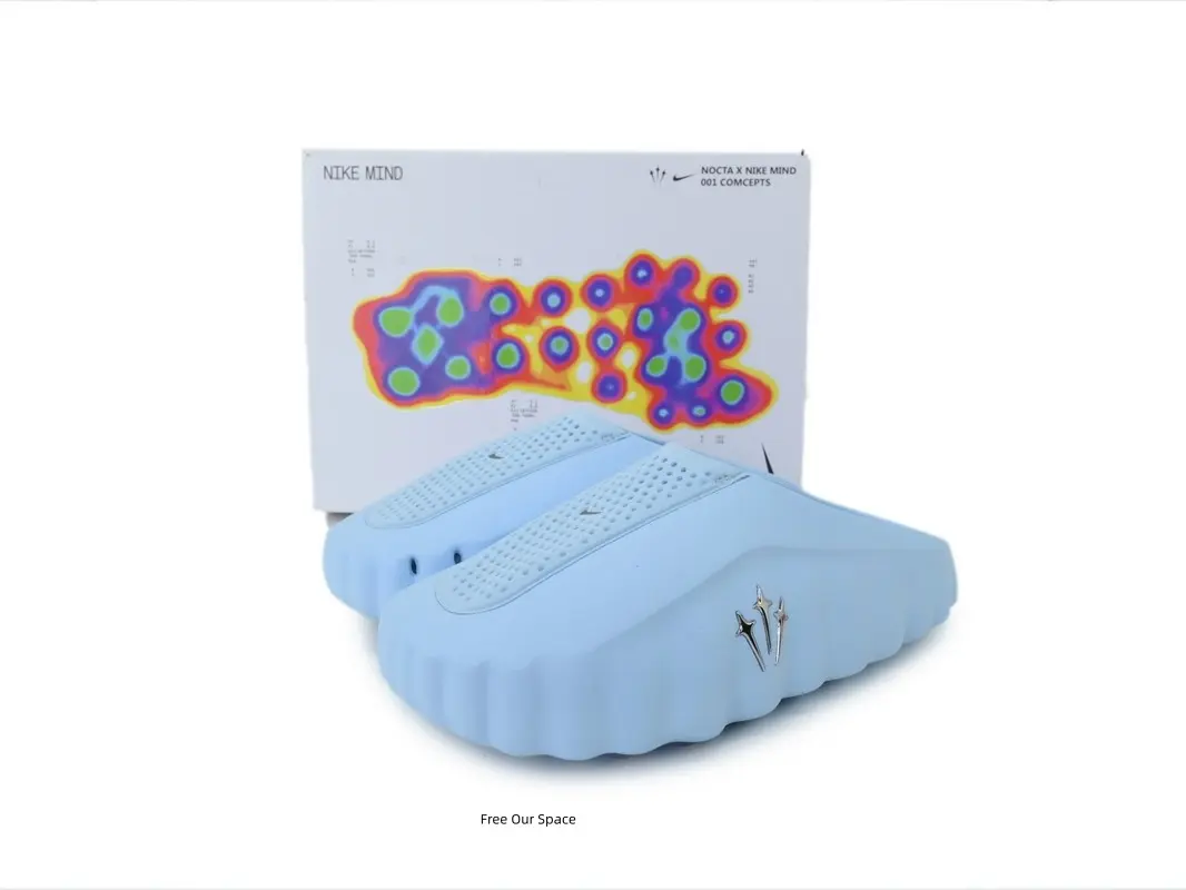 Classic Retro Hip‑Hop Street Fashion Unisex Mule Slides, Smooth Baby Blue Foam Upper Textured Thick Sole Slip‑On Footwear, Must‑Have Streetwear For Men Women Urban Hip‑Pop Culture Daily Wear