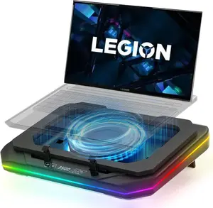 Laptop Cooling Pad Design for All Lenovo Gaming Laptop, Cooler with 4.72inch Turbo Fan, Dust Filters, Touch Control, RGB Light, 10-17.3inch Laptop Cooler with 3-Port USB Hub