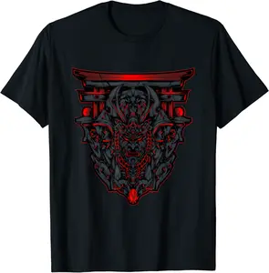Japanese Devil Oni Demon Samurai Cosplay Ninja Techwear T-Shirt - Claragonz Shop 51B0B2R6RG9F