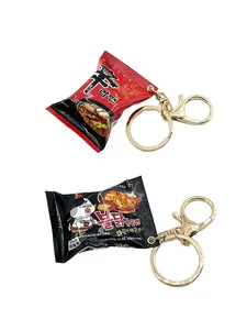 Korean Realistic Snack Bag Pendant Mini Noodle Turkey Face Snack Bag Trendy Cute Stylish Keychain Cute Bag Charm Accessory, 2 Pieces Set