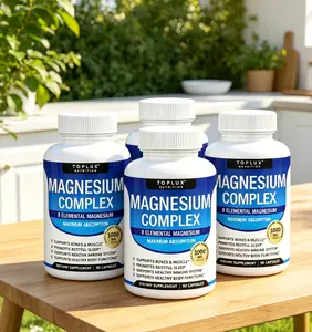 Magnesium Complex Elemental Energy-Restoring 90 Capsules Healthcare Dietary Fitness Edible Supplement with 9 Forms for Easy You Need This Absorption