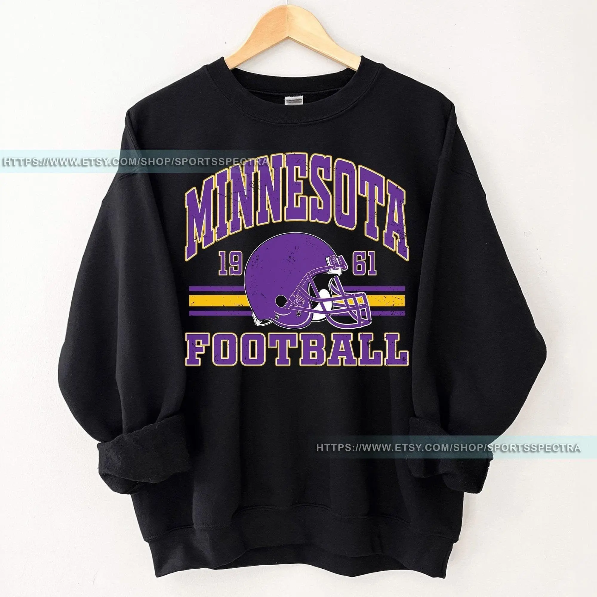 [Sale Up To 50%] Minnesota Football Sweatshirt, The Vikes Sweatshirt, Vintage Minnesota Crewneck, Viking Sweatshirt, Minnesota Fan Gift