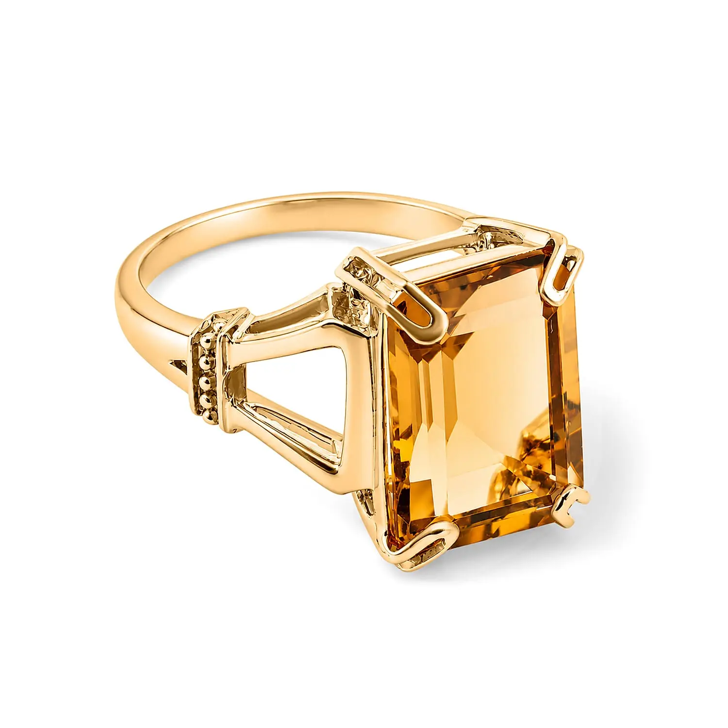 Citrine 7.00 ctw Ring in 14K Yellow Gold Over Sterling Silver
