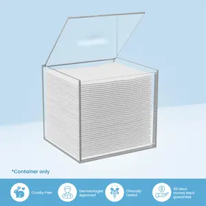 CLEAN SKIN CLUB Clear Acrylic Box for Clean Towels XL (NOT Included), Container For 50 Disposable Clean Towels XL, Face Towelettes Bathroom Counter Storage, Bin for Cleansing Facial Dry Wipes