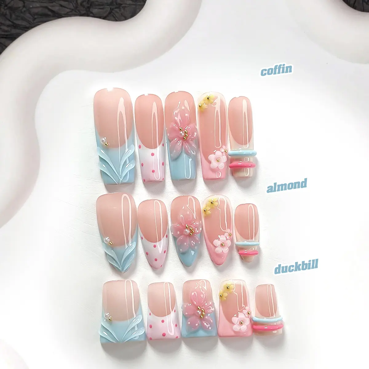 Live | CuraTique | Easter Chick 10PCS Handmade Press On Nails REUSABLE 3D Gel Spring 2026 / Light Luxury、Lovely、Gorgeous