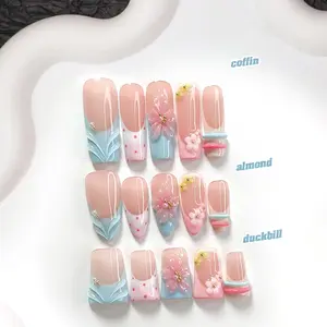 Live | CuraTique | Easter Chick 10PCS Handmade Press On Nails REUSABLE 3D Gel Spring 2026 / Light Luxury、Lovely、Gorgeous