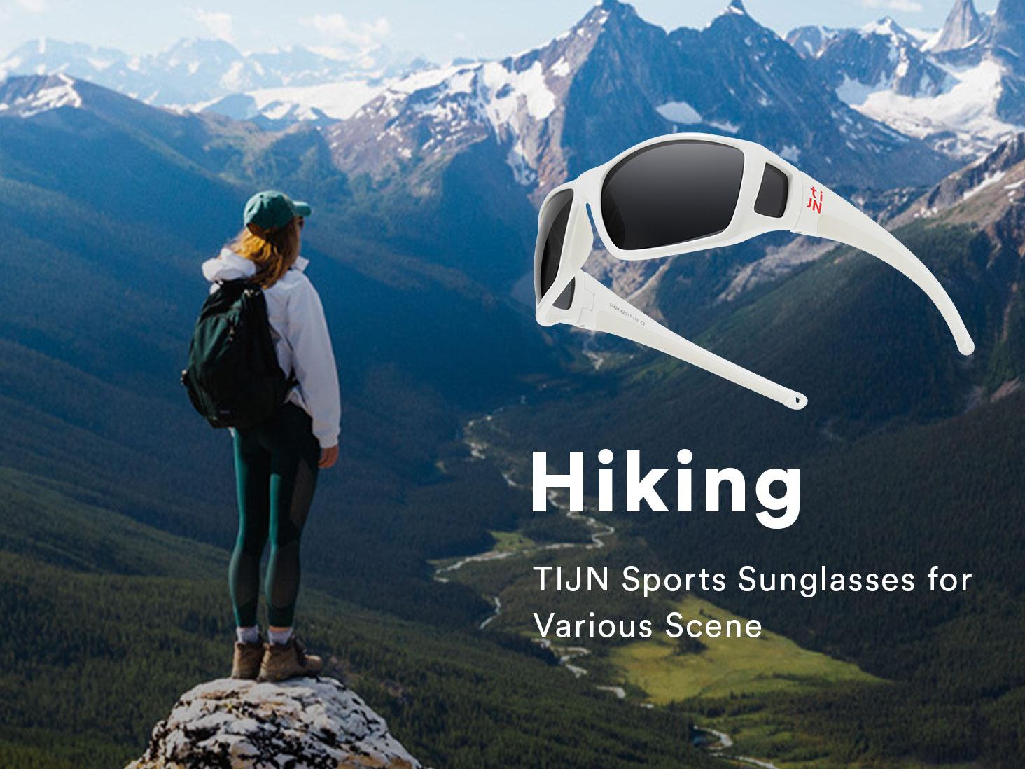 TIJN Polarized Wraparound Sunglasses for Men & Women-UV400 TR90 with Floating Strap for Skiing Snowboarding Winter Outdoors