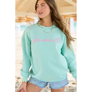 Beach Script Mint Graphic Sweatshirt