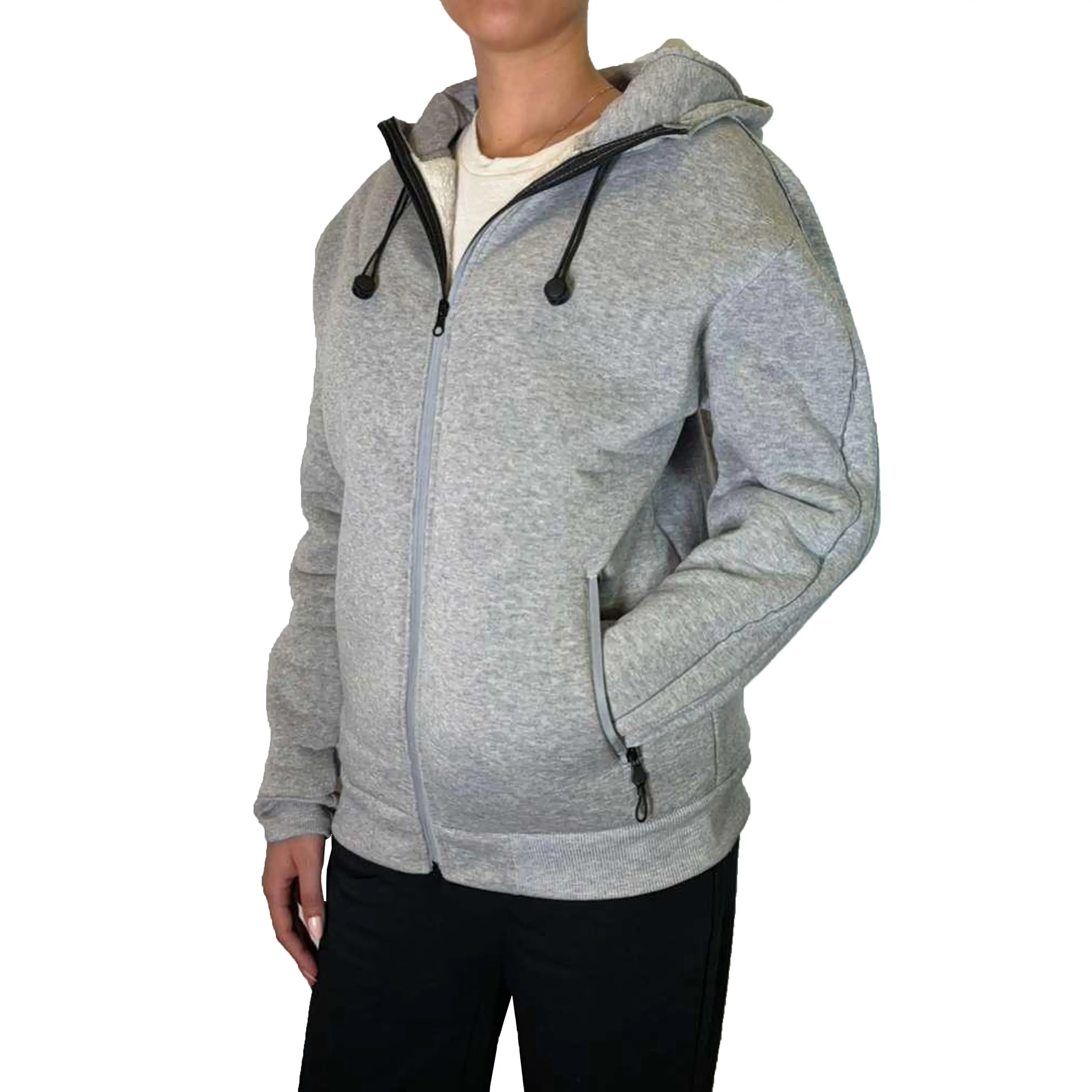 (Style 1 - Tech Zip) Heather Grey