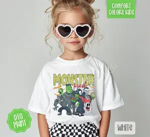 Monster Mash Youth Comfort Colors Tshirt, Halloween Tee for Kids