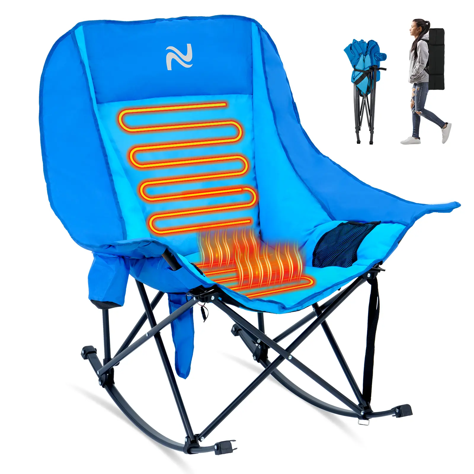 Blue-Heated Rocking Chair