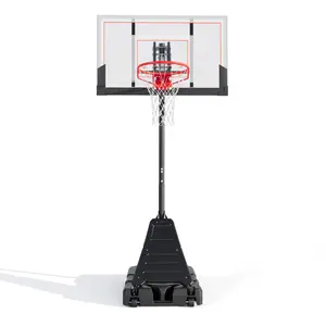 Portable Basketball Hoop Outdoor, 4.9–10FT Adjustable Height Goal System with 40 Inch Shatterproof Backboard and 2 Wheels for Driveway, Backyard & Training Practice