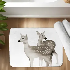 360 Stand Rectangle Microfiber Bath Mat - 17x24 in, Brown Fawns, Water Absorbent, Cozy Bathroom Decorative Mat, Home Bathroom Supply Accessory, Water Absorbent Mat