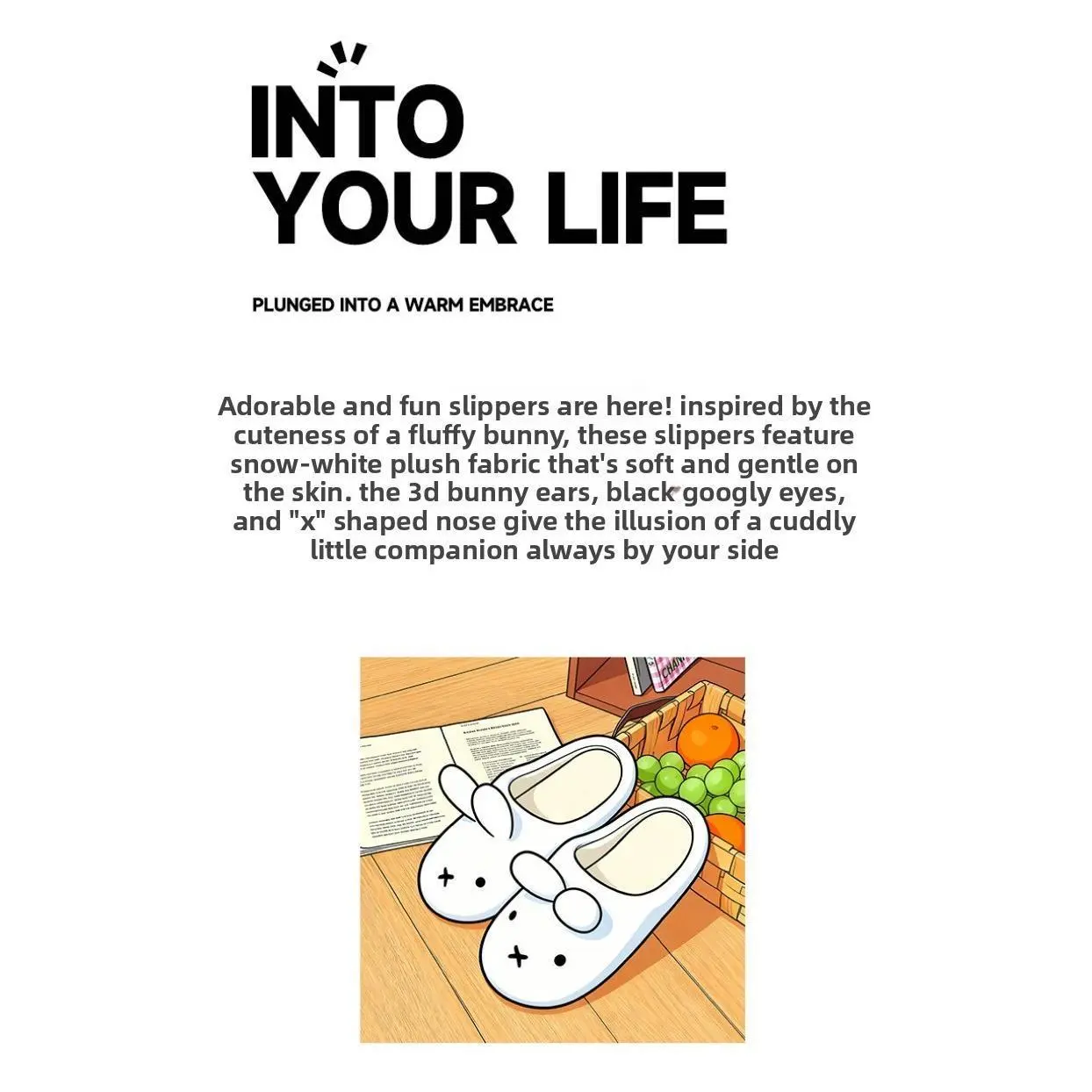 Miffy Cute Plush Cotton Slippers for Women Winter Comfort Warm Cotton Shoes Cartoon Anime Non Slip Home Bedroom Slippers Gifts
