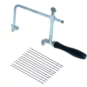 Professional Jewelry Saw Set 3-In-1 Hand Tools, High Quality Steel, Includes 12 Blades and Comfortable Color Handle, Ideal for Precision Cutting and Craft Making