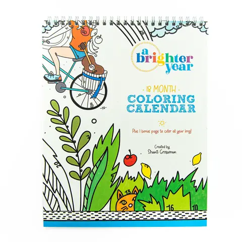 A Brighter Year 18-Month Coloring Book Calendar - Adult Activity Book, 20 Bonus Pages, 8x10 in, 18 Monthly Pages, Monthly Alignment, for Adult Creativity (Coloringbook)