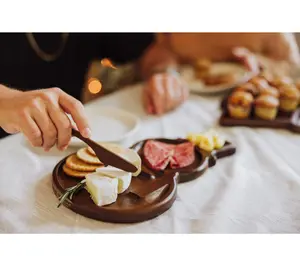 Toscana Reversible Snowman Holiday Serving Tray with Knife