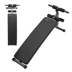 fathersdaygift VEVOR Sit Up Bench, Folding Curved Decline Ab Bench, with 5 Adjustable Height Settings, Heavy-Duty Steel, Non-Slip Design, 500 Lbs Capacity for Home Gym Workouts, Strength Training, Full Body Muscles