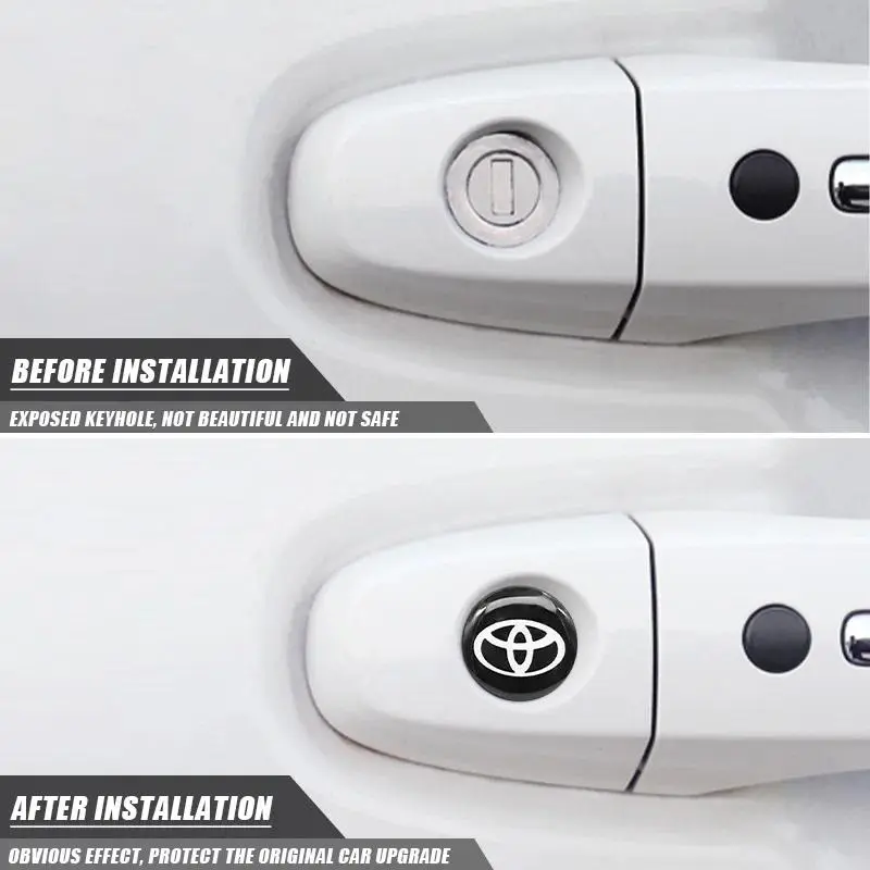 4/10/15Pcs Epoxy resin Car Door Lock Keyhole Protection Sticker Emblem ...