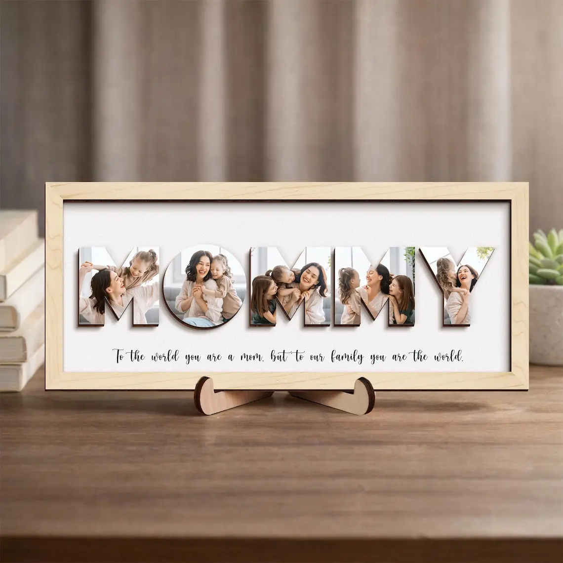 Personalized Mom Pictures Frame Gift, Photo Sign for Mom, Mother's Day Gift, Mom Custom Photo Wood Sign, Mom Gift, Grandma Gift, Gift for Her, Mothers Day Gift Ideas
