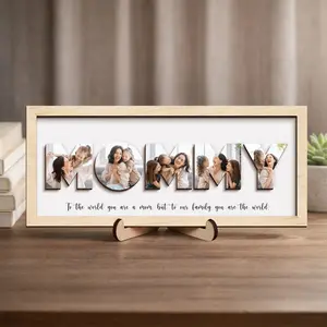 Personalized Mom Pictures Frame Gift, Photo Sign for Mom, Mother's Day Gift, Mom Custom Photo Wood Sign, Mom Gift, Grandma Gift, Gift for Her, Mothers Day Gift Ideas
