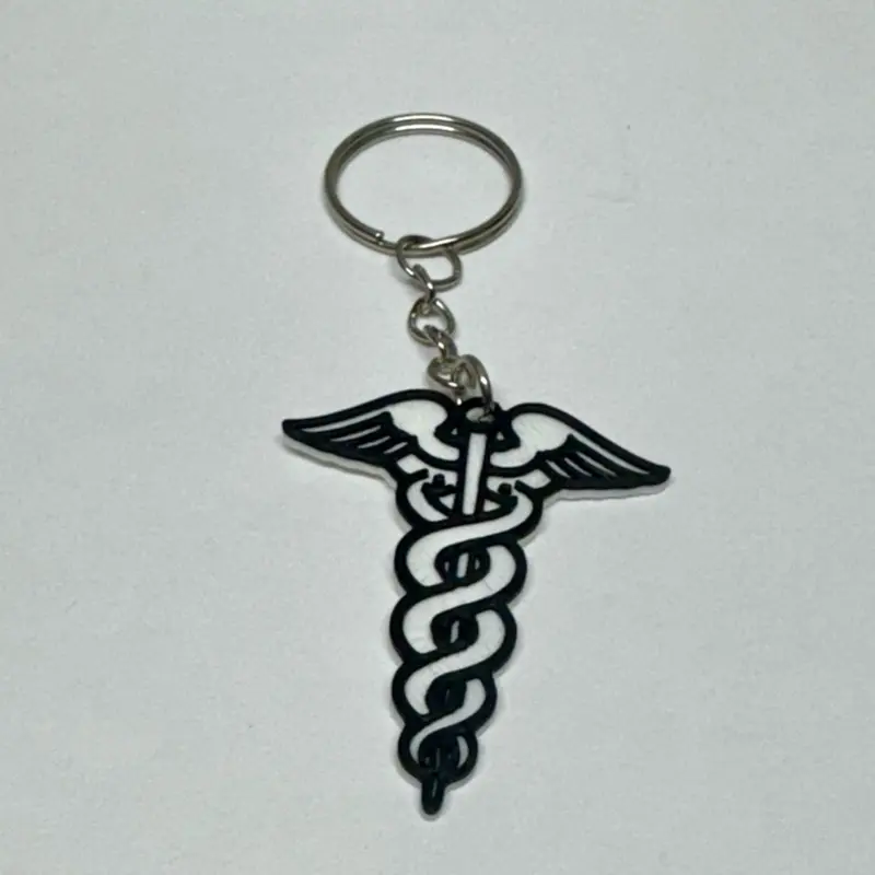 Caduceus Medical Symbol Keychain