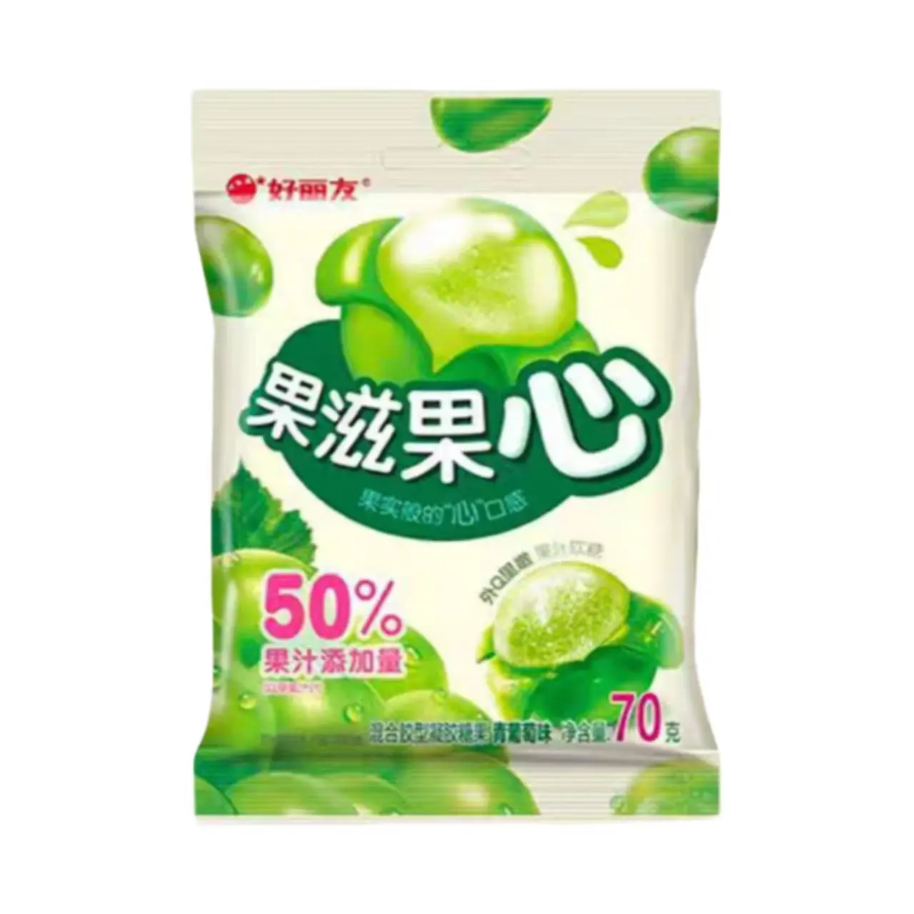 Orion Fruity Fruit Gummy (50% Juice) - Green Grape 70g (China)