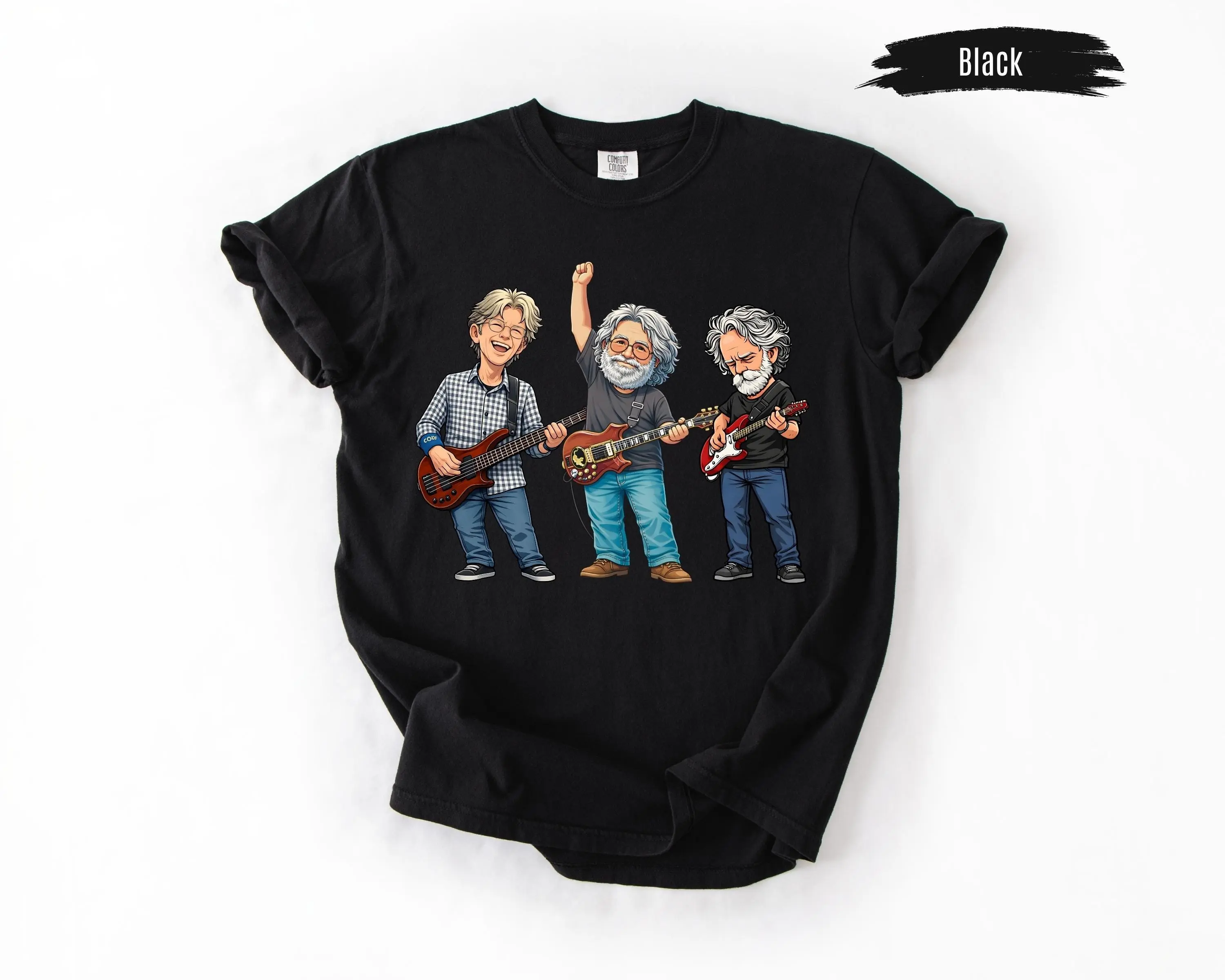 Grateful Dead Band Members Shirt, Bob Weir Jerry Garcia Phil Lesh Tribute Comfort Colors Tee, Classic Rock Jam Tee