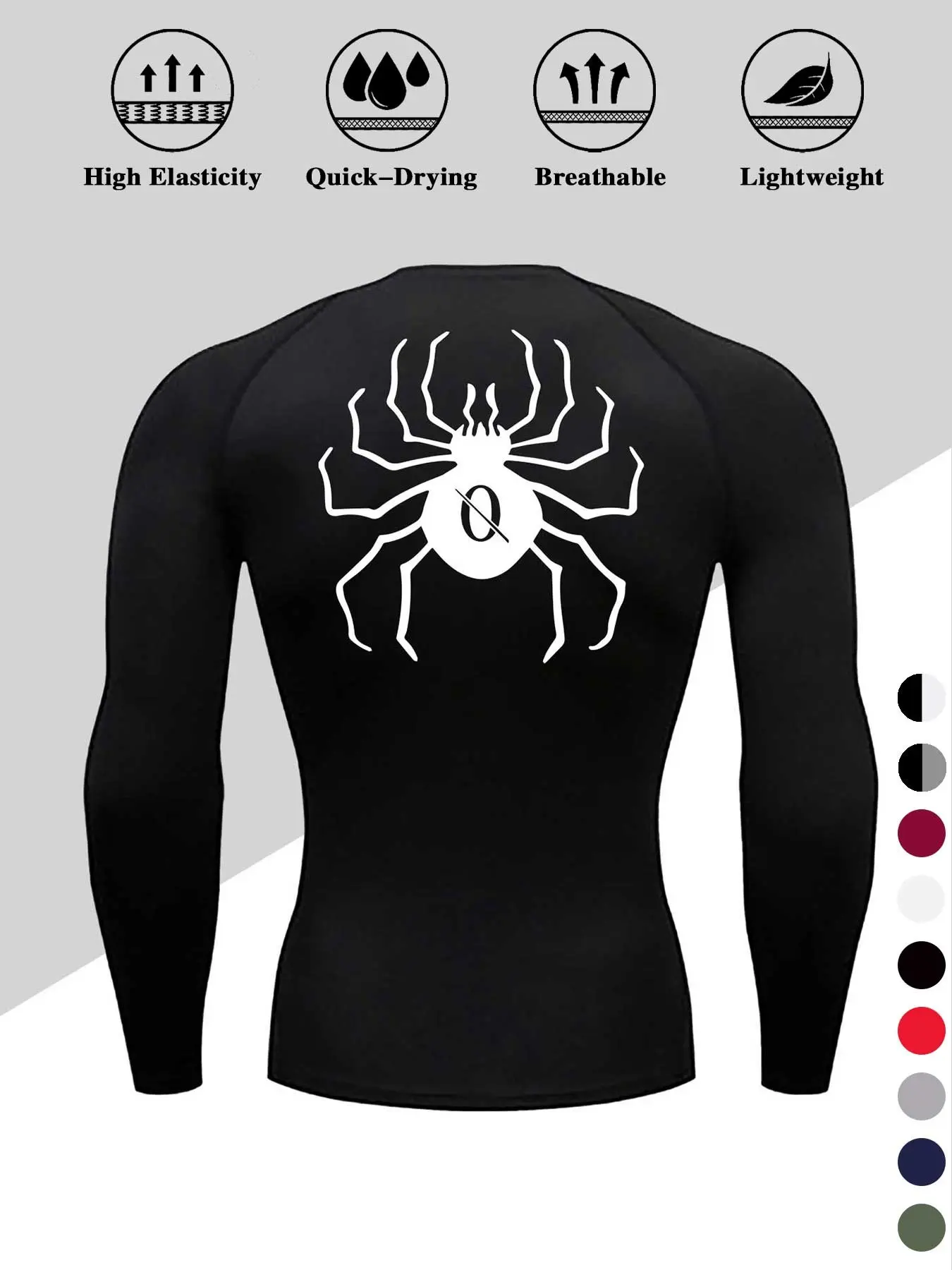 Men's Quick-Dry Stretch Fitness Shirt, Long Sleeve Moisture-Wicking Gym Top, Tight Fit Breathable Sportswear, Fitness Clothes Tops for Boxing Training, Gym Athletic Clothes, Gym Clothes Workout, Workout Apparel