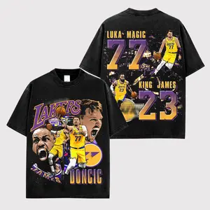 Luka Dončić 77 & Lebron James 23 Shirt Premium Cotton, Luka Magic Shirt, King James Fans, The Don Shirt, Wonder Boy Shirt, Dončić Nation Fans, Basketball Hoodie, Game Day Fit