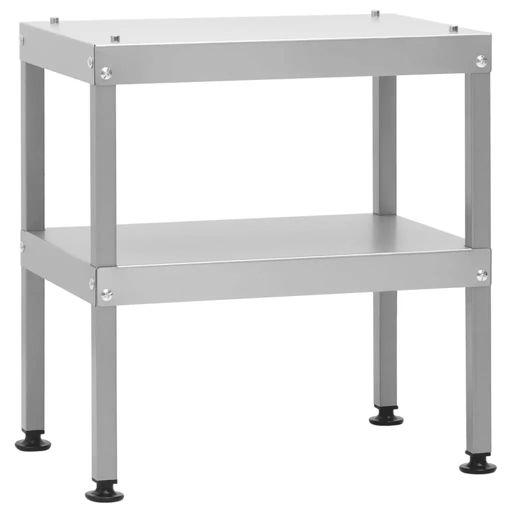 vidaXL Table for Oven Smoker, Kitchen Prep Table with Shelves, Worktable for Home Party Feast BBQ, Outdoor Prep Table, Galvanized Steel 364747