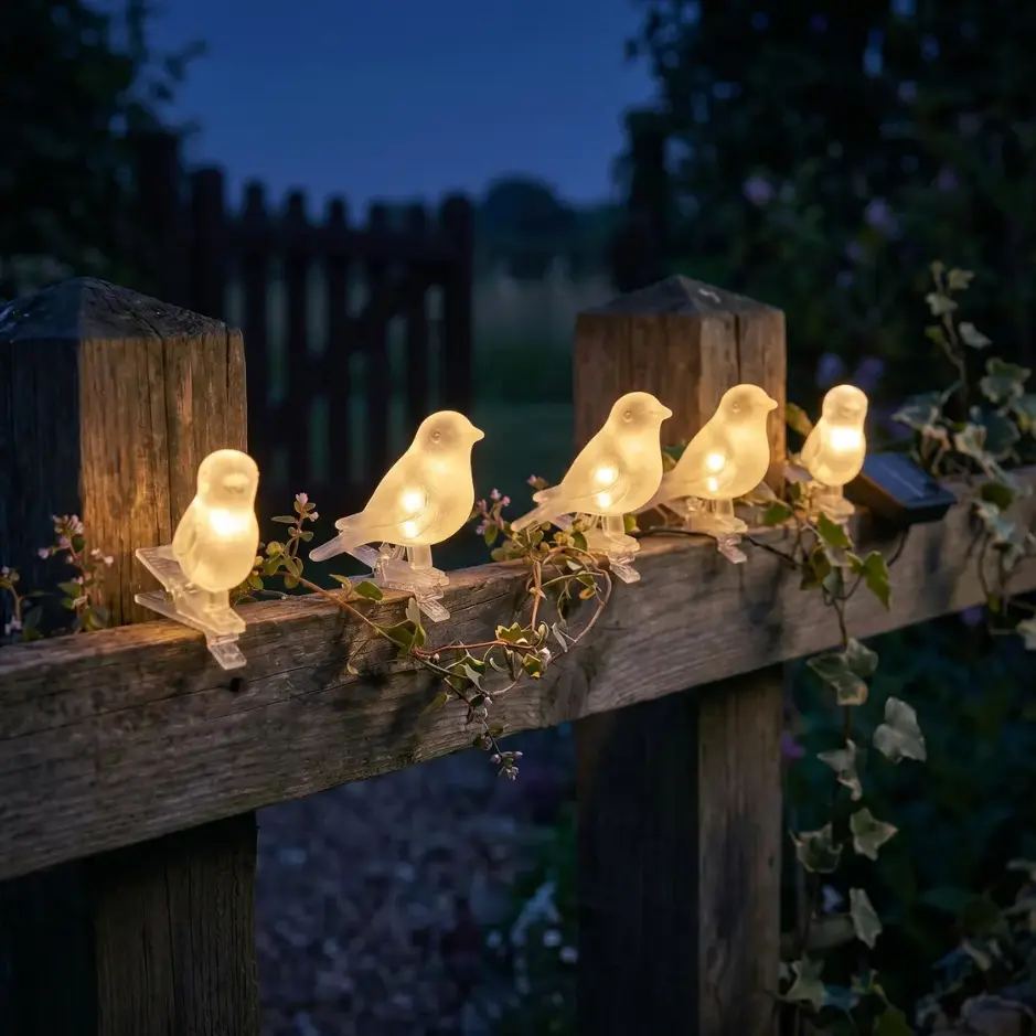 Bird Clip String Lights,LED Bird Fairy Lights,Outdoor Garden Decor,Solar Powered Branch Lights,Patio Landscape Decor,Nature Lover Gift
