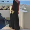 UOOZEE Women's Elegant Asymmetric 1-Shoulder Sleeveless Split-Joint Chiffon Dacron Loose Maxi Dress - Pull On, Fitted, M(8) & 2XL Plus Size Options, Casual Holiday Wear, All-Day Comfort, Size Up Recommended for C-Cup & Above
