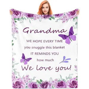 Grandma Gifts Blanket Birthday Gifts for Grandma, Grandmother Birthday Gift from Grandkids, Birthday Present for Grandmother