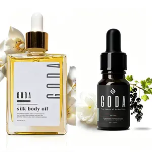 Goda Silk Body Oil 1.79 liters in size. It features alightweight fragrance formula that combines the scents ofvanilla, lavender, and cocoa, helping to keep the skin firmand smooth throughout the day. A bottle of perfume isincluded as a gift