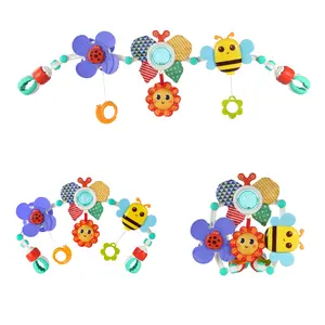 Adjustable Arch Baby Stroller Toy with Hanging Sensory Activity Toys, Suitable for Crib, Cradle, Car Seat, 0-18 Months Boys & Girls