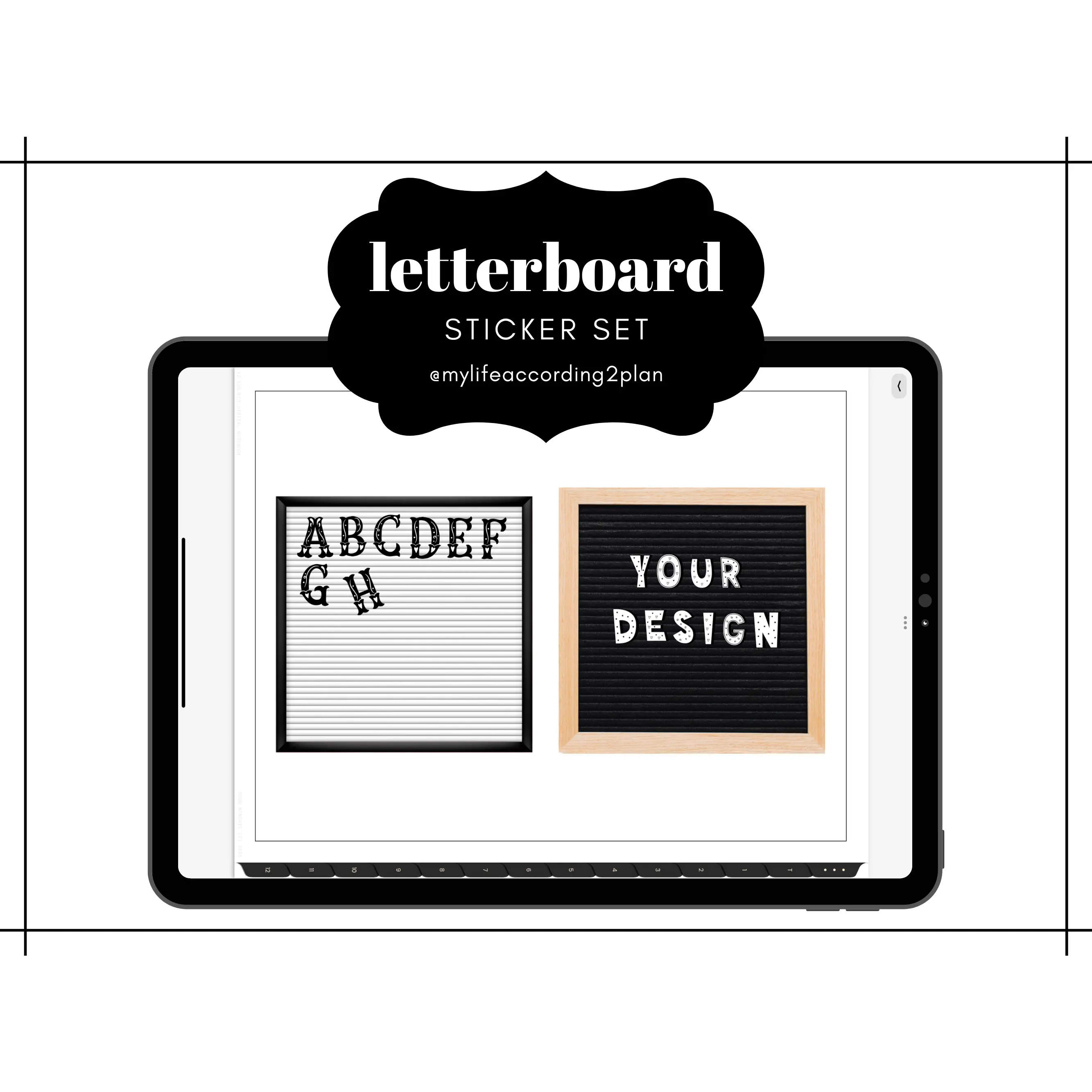 Minimalist Stickers, Letterboard Sticker Set, Letters & Numbers Board Stickers, Digital Planner Stickers, GoodNotes 5 Elements, Precropped