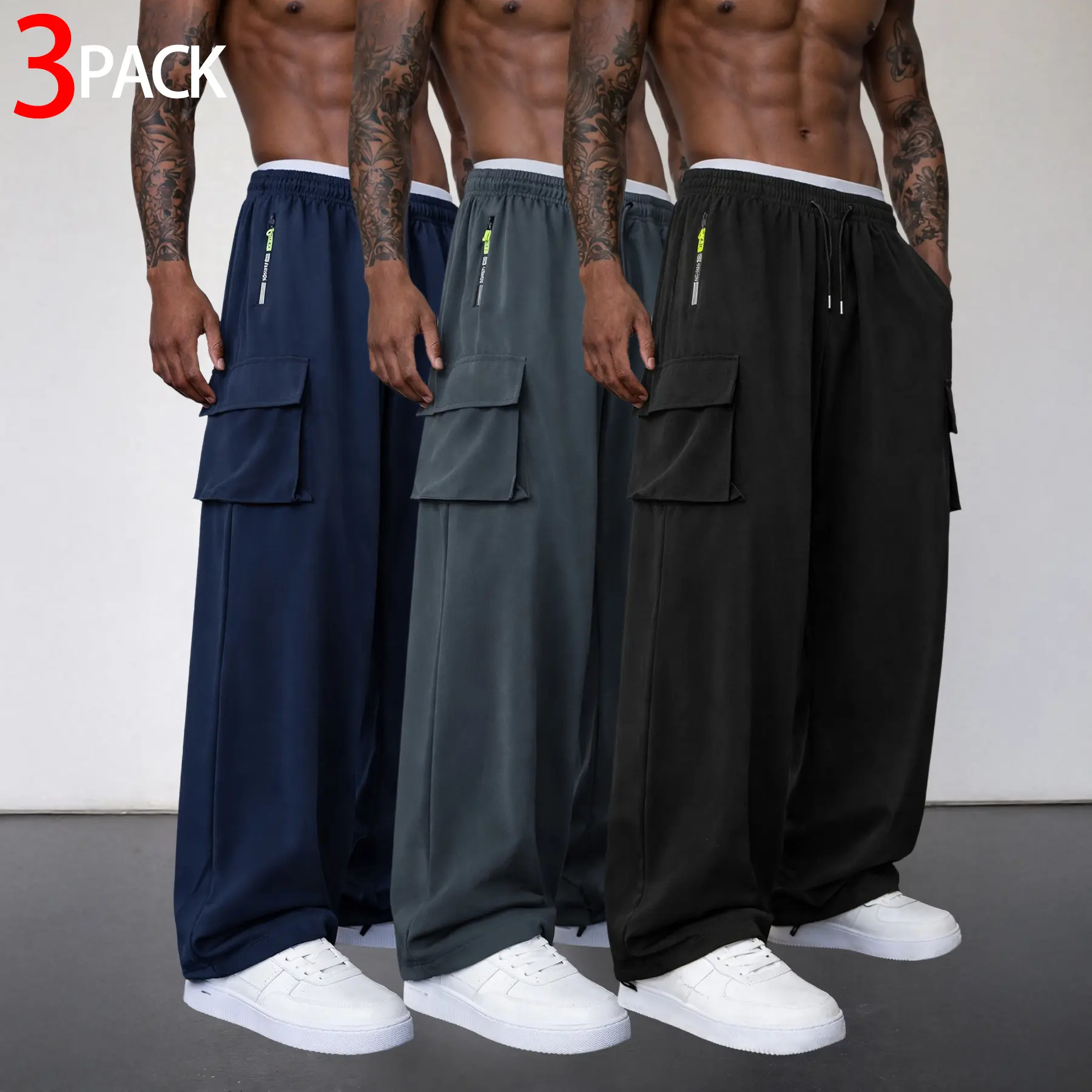 Black + Dark Gray + Dark Blue