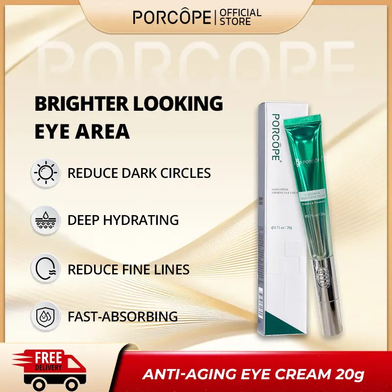 【PORCOPE】Eye Cream Anti-Dark Circle Anti wrinkles Moisturizing Eye Serum 20g electric massage