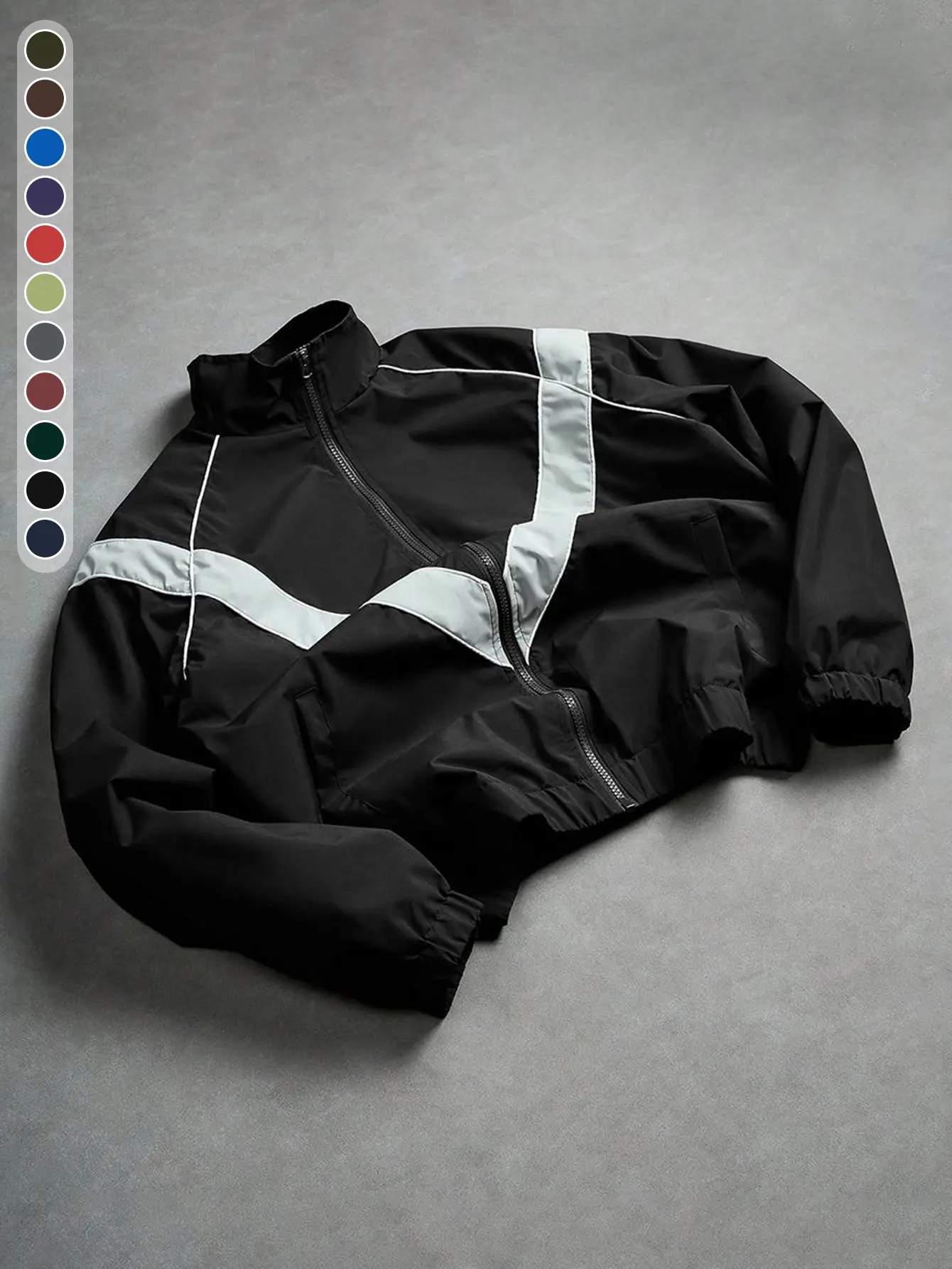 Men's casual small stand collar jacket, windproof and abrasion-resistant on the surface, color blocking design, suitable for sports, riding, and daily commuting, suitable for spring and autumn seasons Coats Long Sleeve Stylish Menswear jackets men