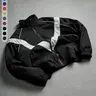 Men's casual small stand collar jacket, windproof and abrasion-resistant on the surface, color blocking design, suitable for sports, riding, and daily commuting, suitable for spring and autumn seasons Coats Long Sleeve Stylish Menswear jackets men